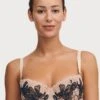 Chantelle Fleurs Signature Half Cup Bra - Beugel Bh - Golden Beige/Black