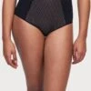 Chantelle Smooth Lines Corsetry Bottoms Full Brief Covering High Waist - Slip - Black/Beige