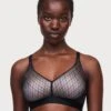 Chantelle Smooth Lines Corsetry Bra Wirefree Support - T-Shirt Bh - Black